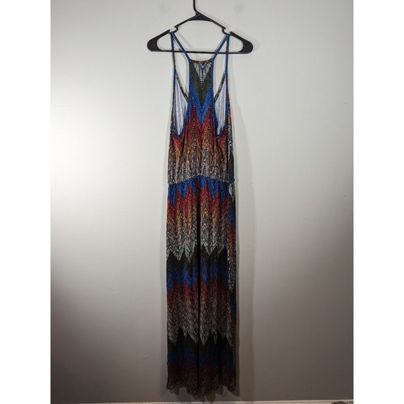 Banana Republic Chevron Sleeveless Maxi Dress Women Size M - Picture 2 of 8